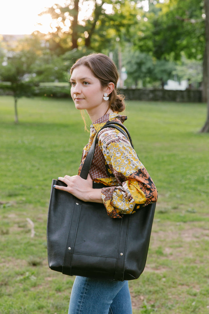 Large Raw Leather Tote