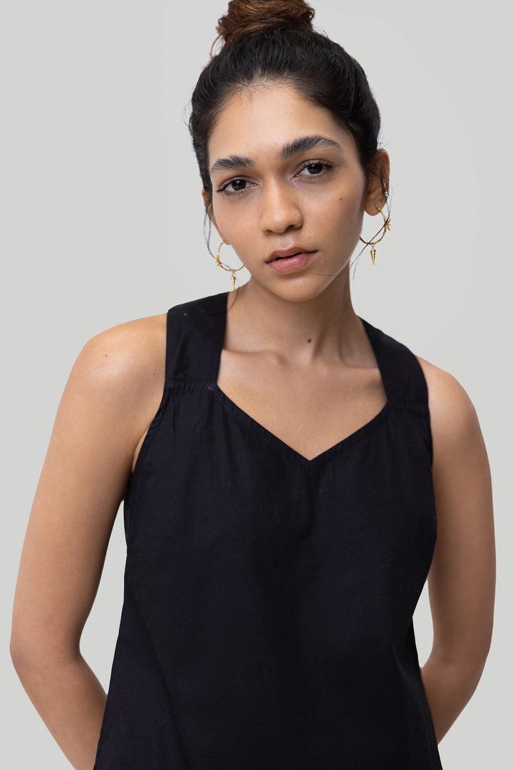 Crossback Tank Top in Black