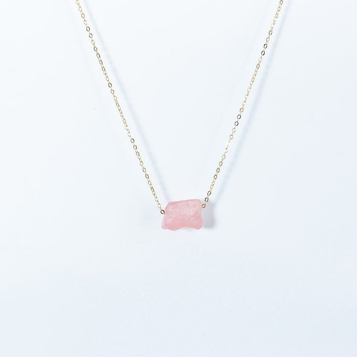 Raw Rose Quartz Necklace