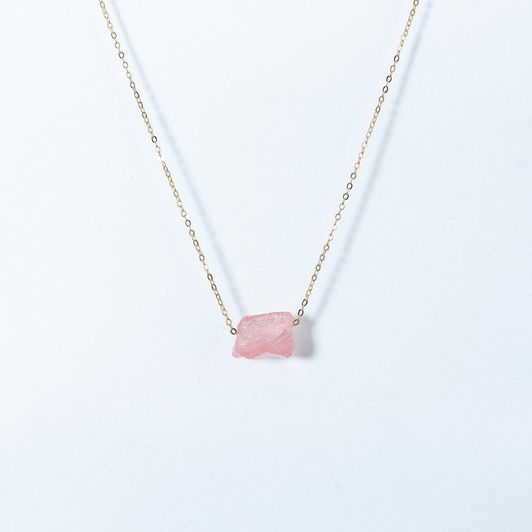 Raw Rose Quartz Necklace