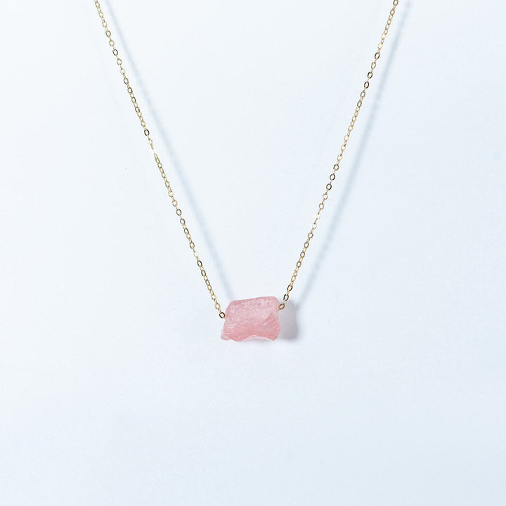 Raw Rose Quartz Necklace