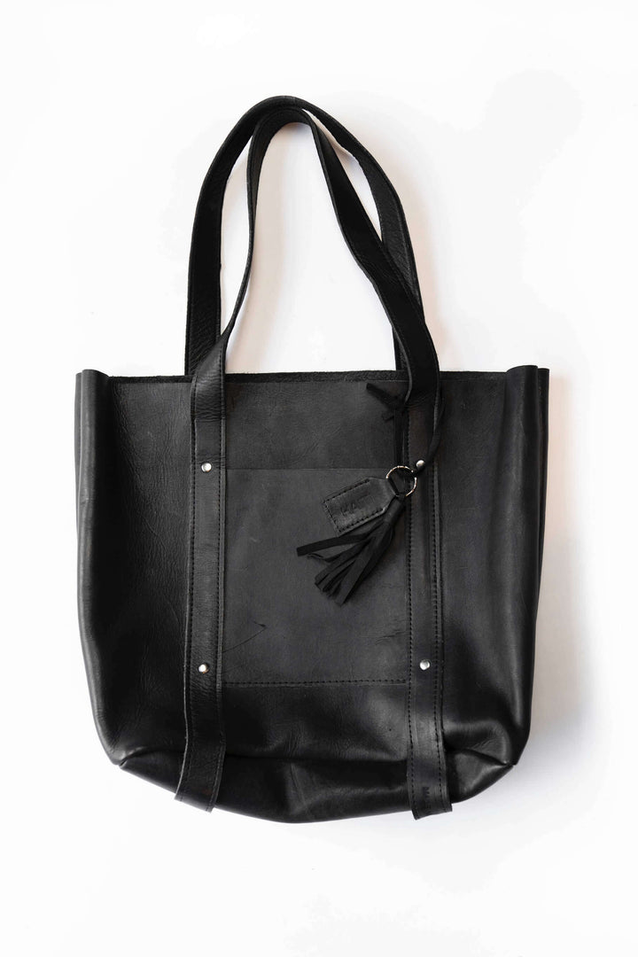 Large Raw Leather Tote