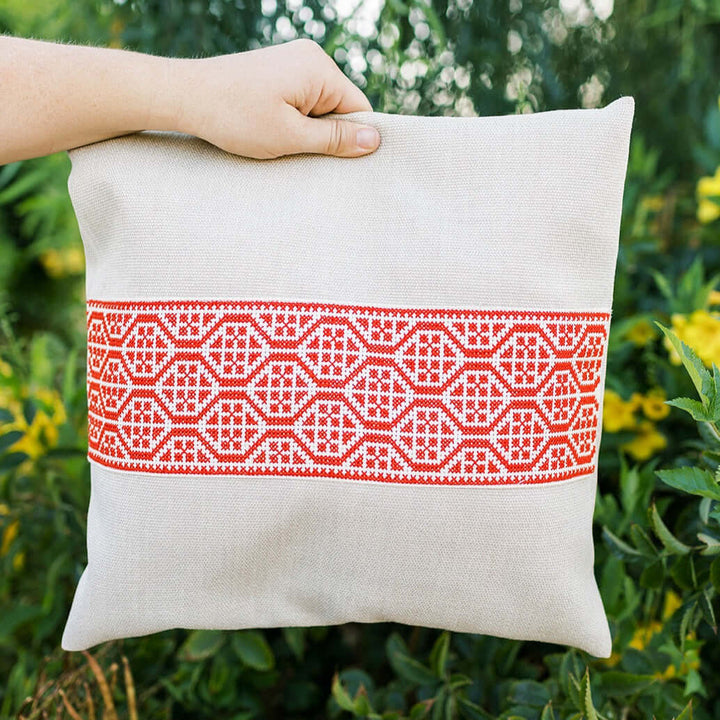 Tatreez Pillow Cover - Palestinian Red