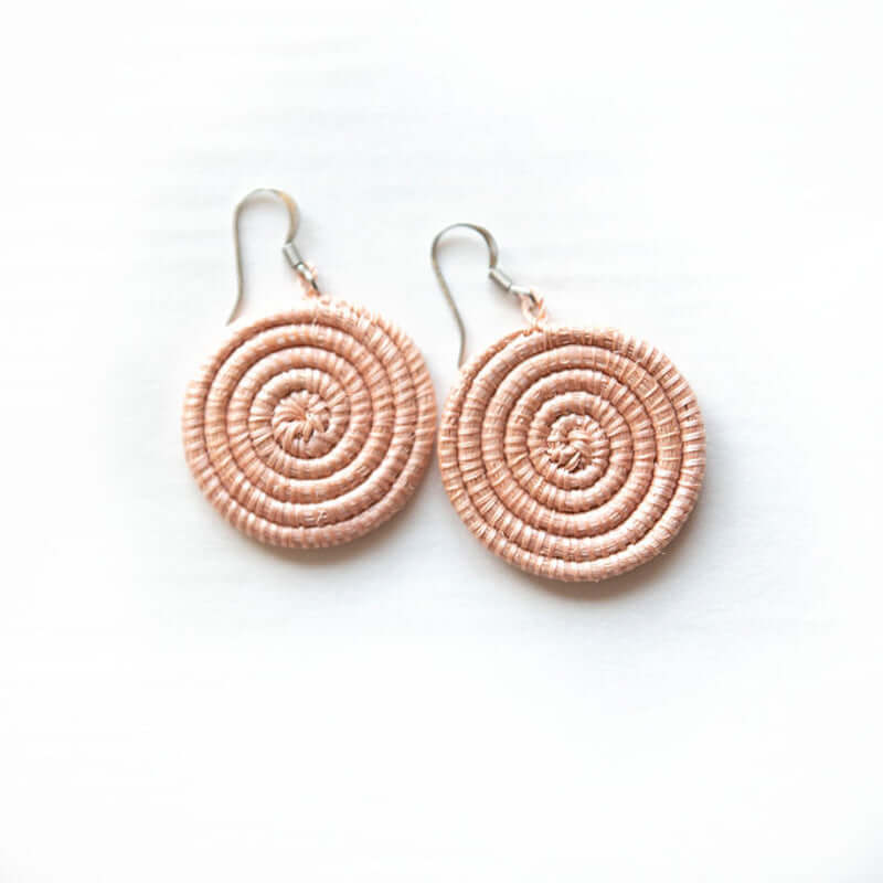 Woven Disc Earrings - Small