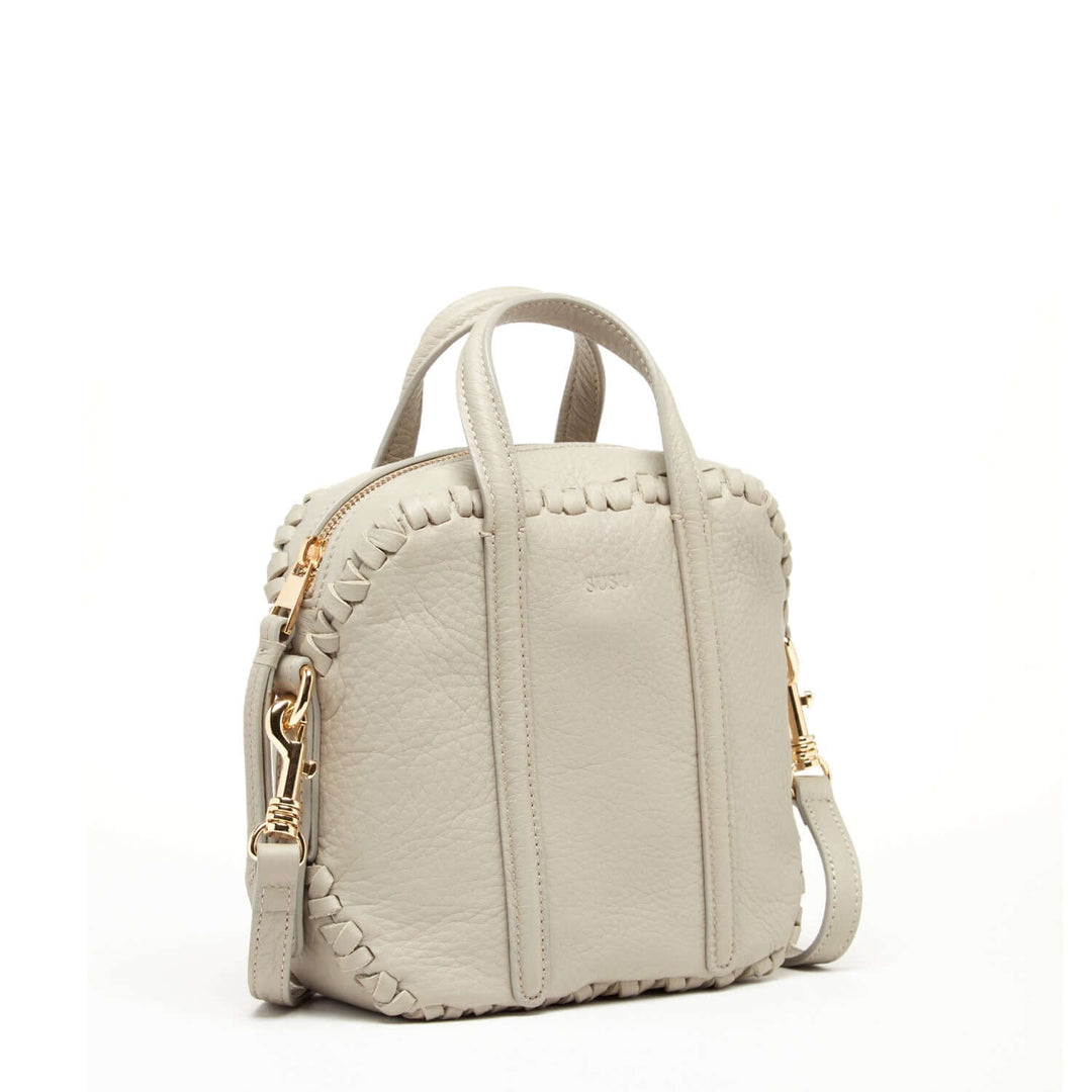 SUSU The Evelyn Gray Leather Crossbody Bag