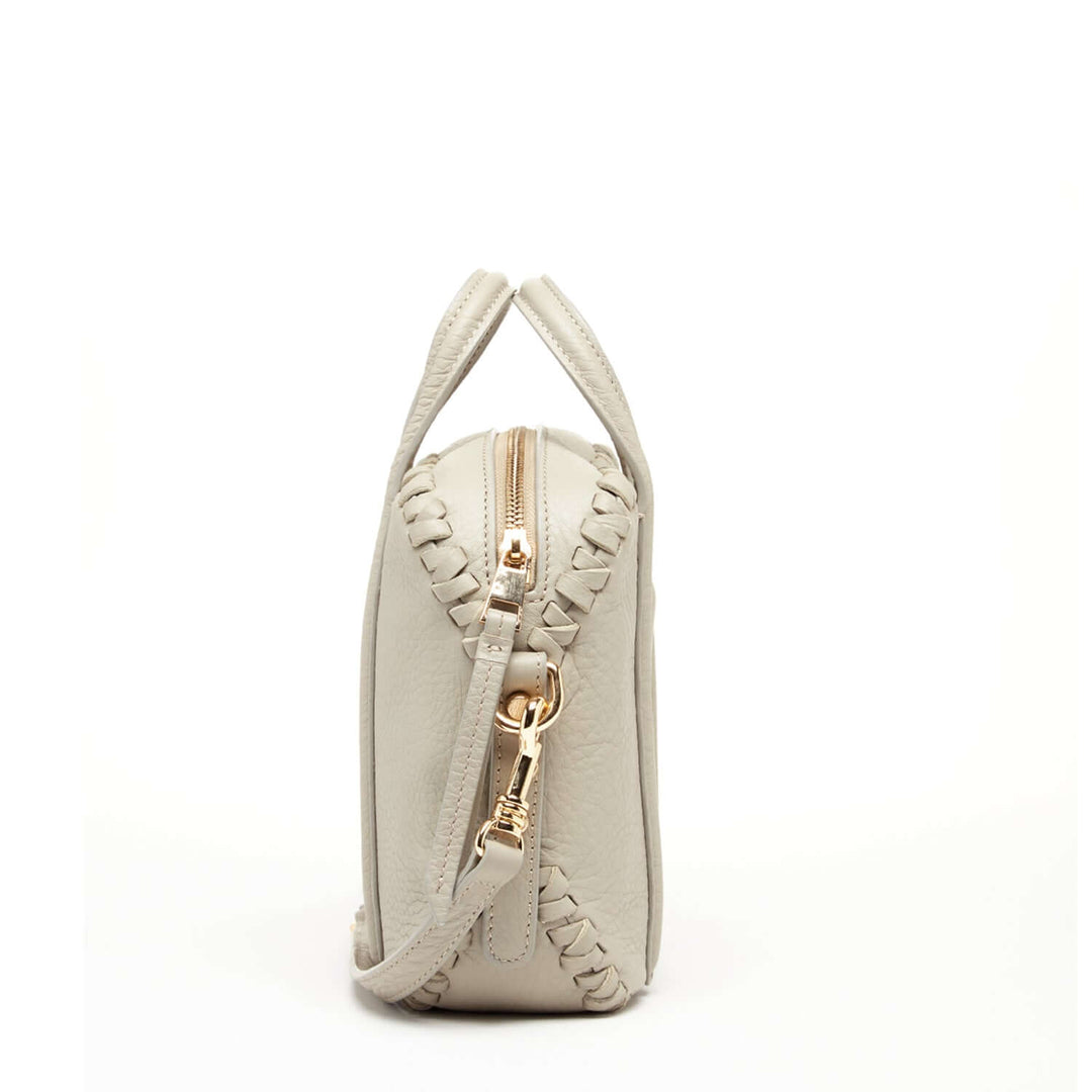 SUSU The Evelyn Gray Leather Crossbody Bag