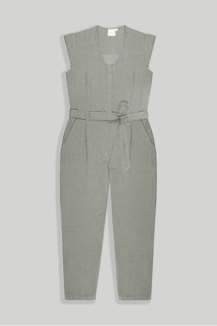 Evening Chai Jumpsuit in Dark Green