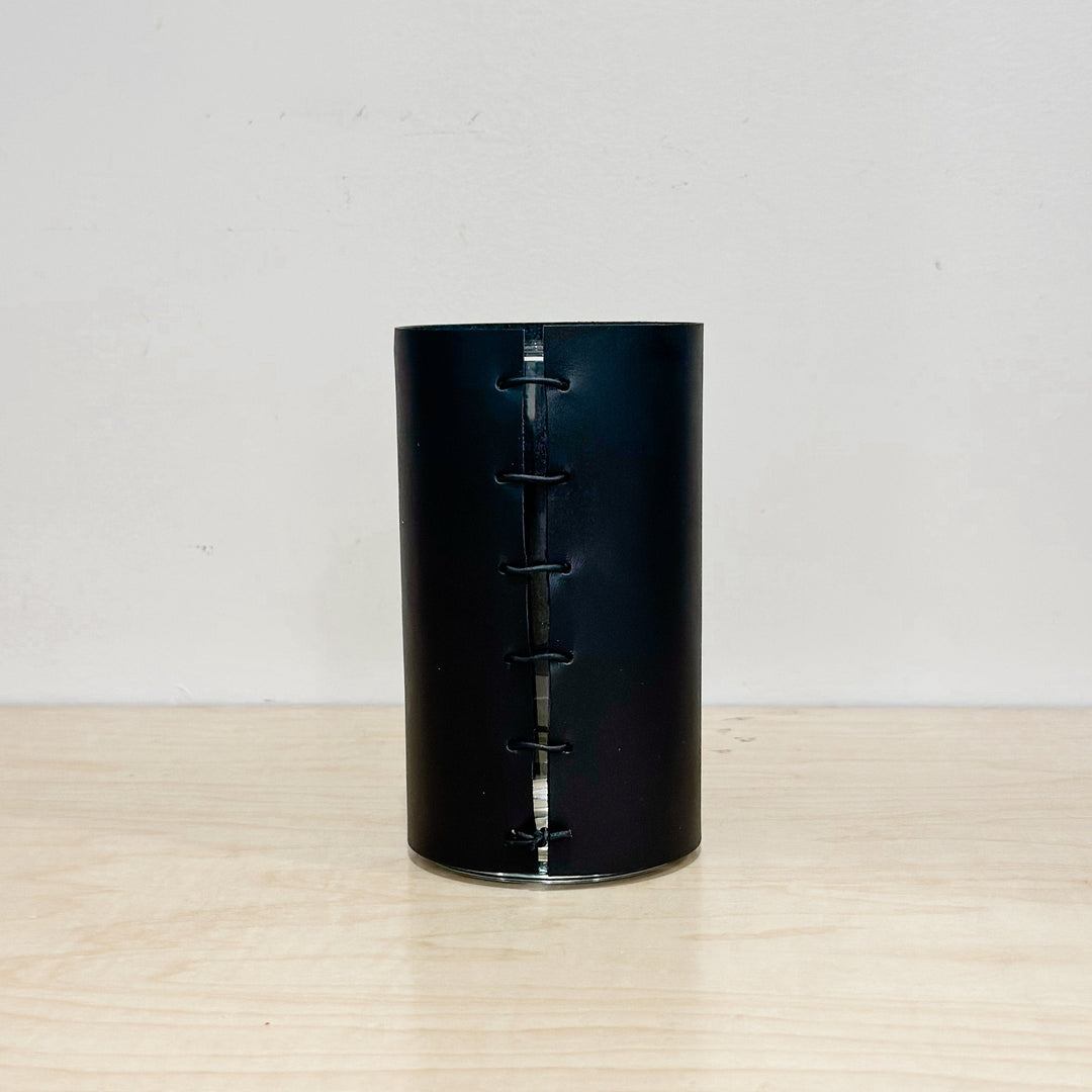 Black Leather Wrapped Vase