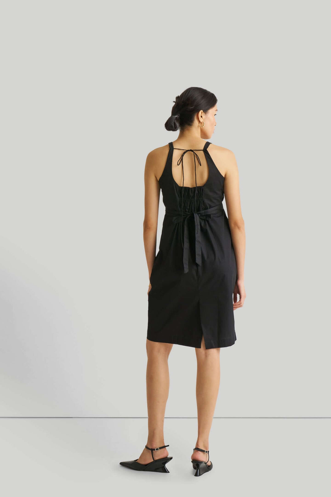 Fitted Knee Length Dress in Black