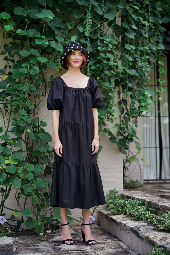 FLORA Crochet Hat In Black