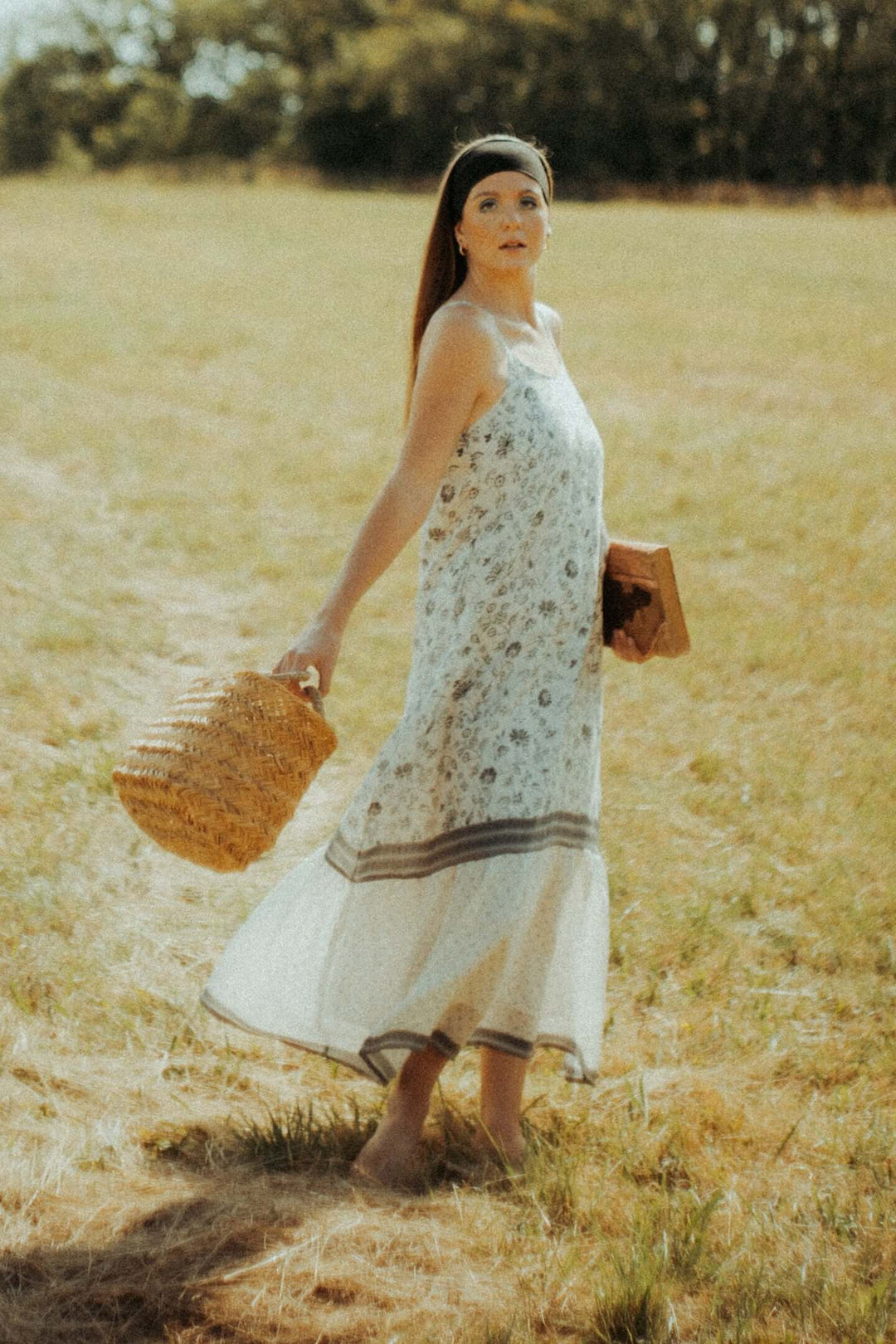 Flowy Maxi Dress in Black Florals