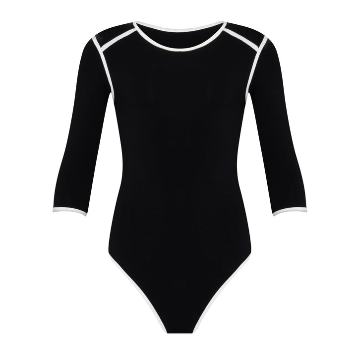 GIRL Two-tone Eco Bodysuit in Black