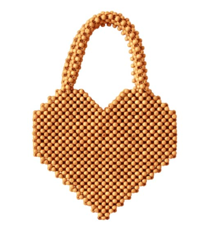 Hati Heart Wood-Beaded Tote Bag