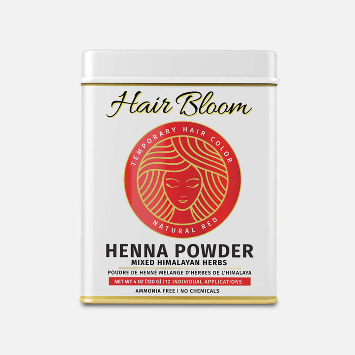 Hair Bloom Natural Red Hair Color- Henna w/ Mixed Himalayan Herbs Hair Color Powder- 12 Individual Sachets (10 gm each)- Reusable Brush & Tray Included