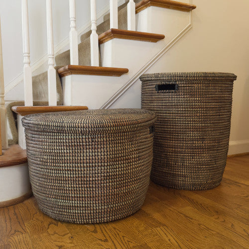 Black Flat Lid Floor Basket