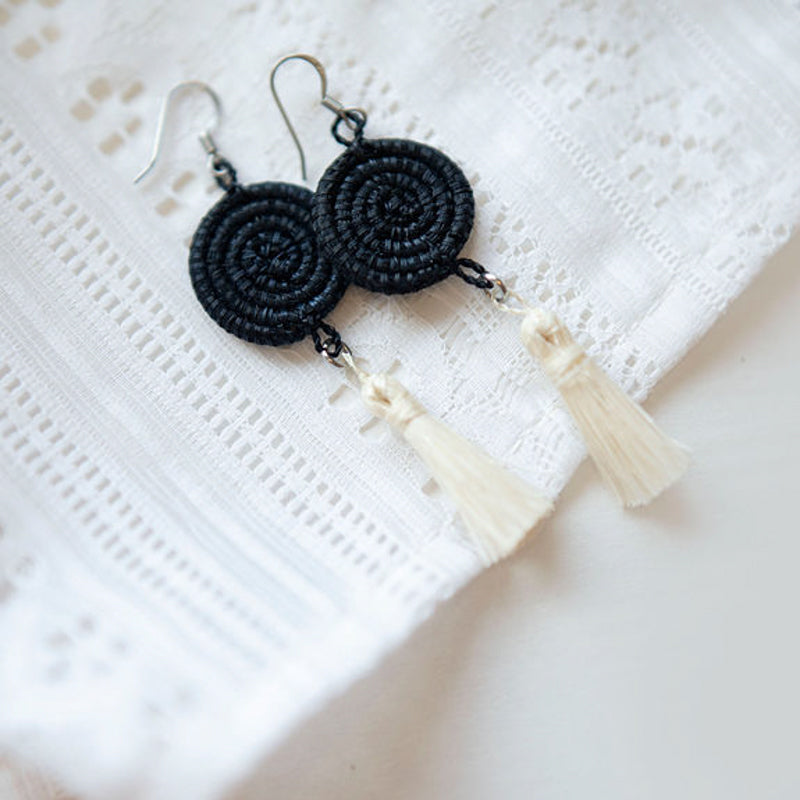 Inshunda Woven Tassel Earrings