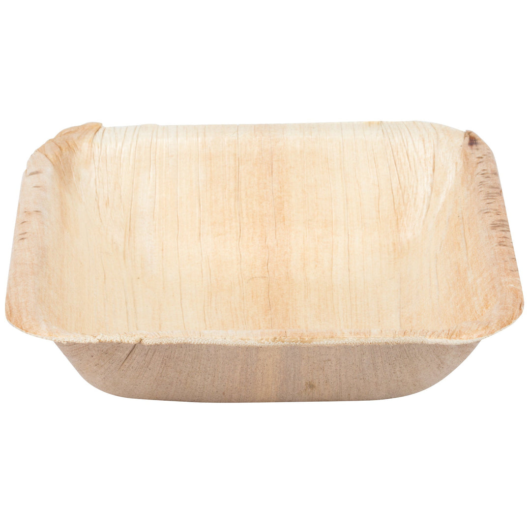 Palm Leaf Square Bowl 3.5" Inch - 3oz Mini (25 count)