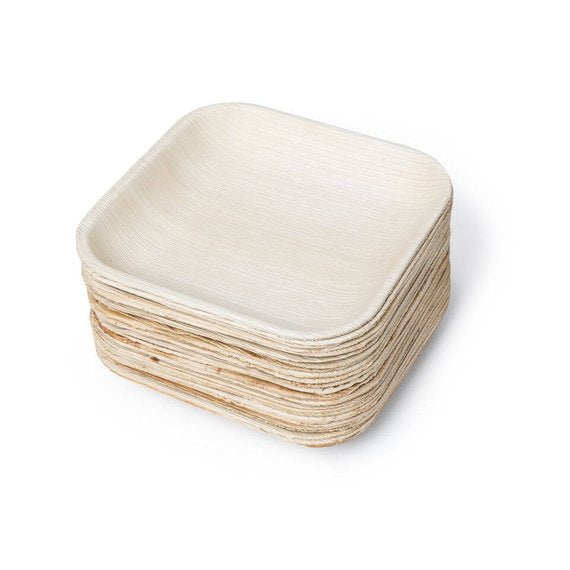 Palm Leaf Square Plates 7" Inch (Set of 100/50/25)