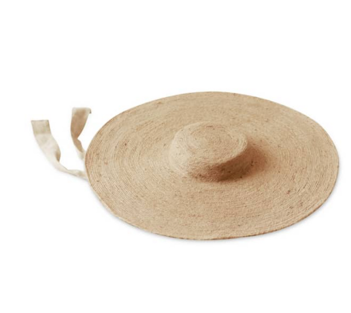 LOLA Wide Brim Jute Straw Hat In Natural Beige