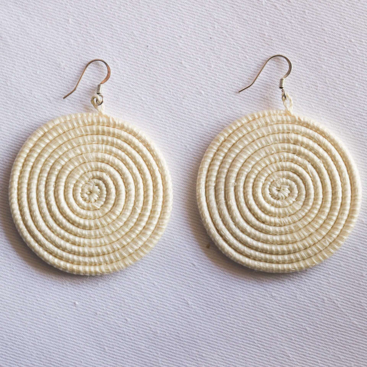 Woven Disc Earrings - Large