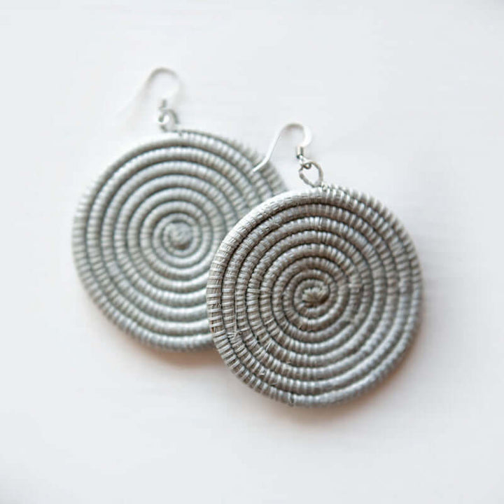 Woven Disc Earrings - Large