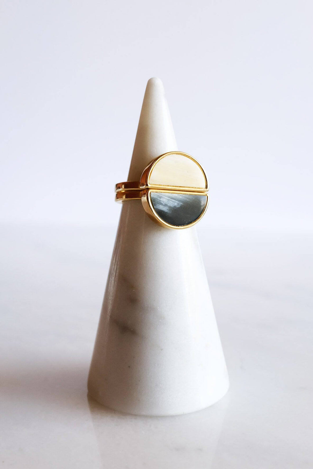 Mat Trang 16K Gold-Plated Brass Buffalo Horn Crescent Ring