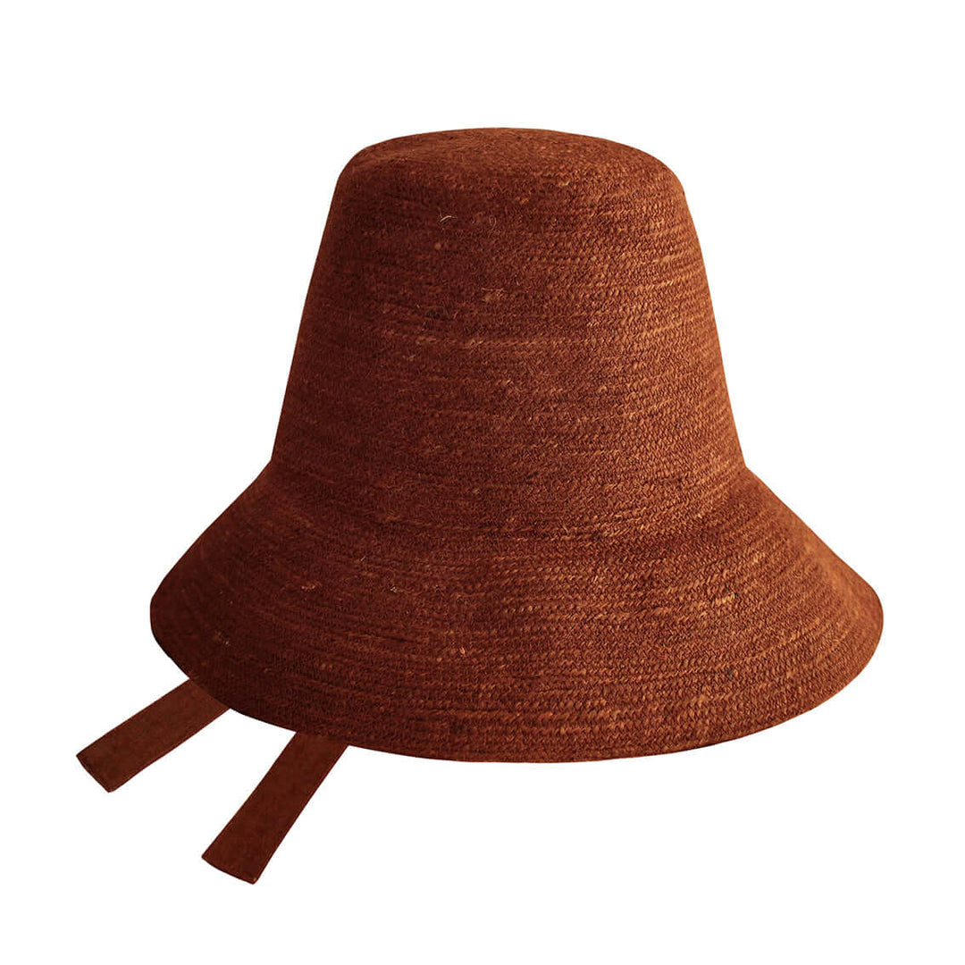 MEG Jute Straw Hat In Burnt Sienna