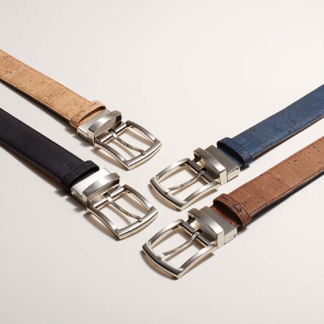 Cork Reversible Men's Belt (Brown/Navy)