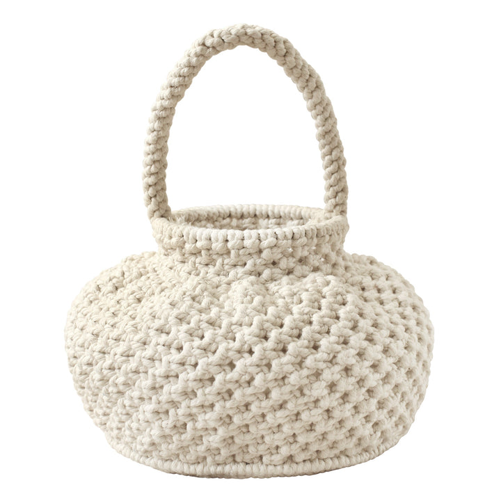 NAGA Macrame Bucket Bag In Off White