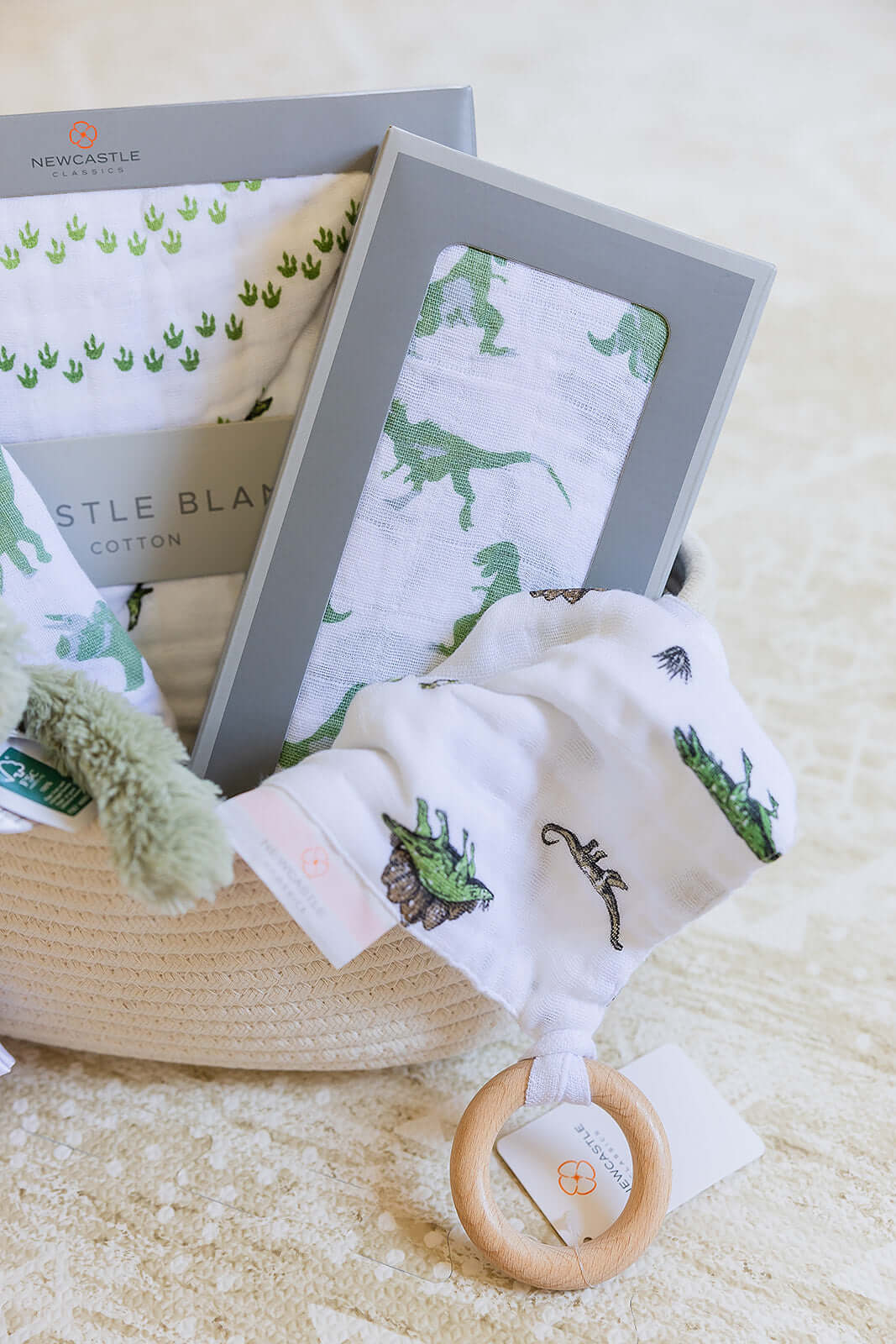 Welcome Baby Boy - Dinosaur Gift Basket