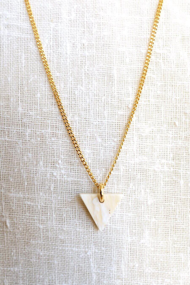 Nho Be Mini Triangle Buffalo Horn Charm Necklace