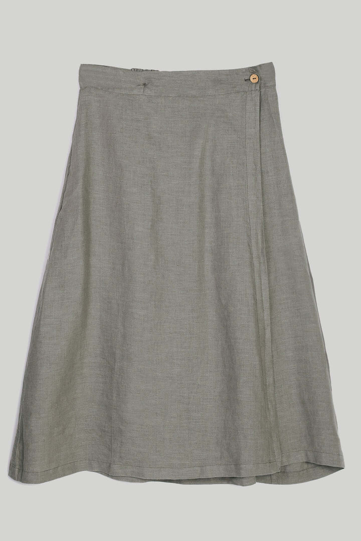 Overlap Midi Skirt in Dark Green