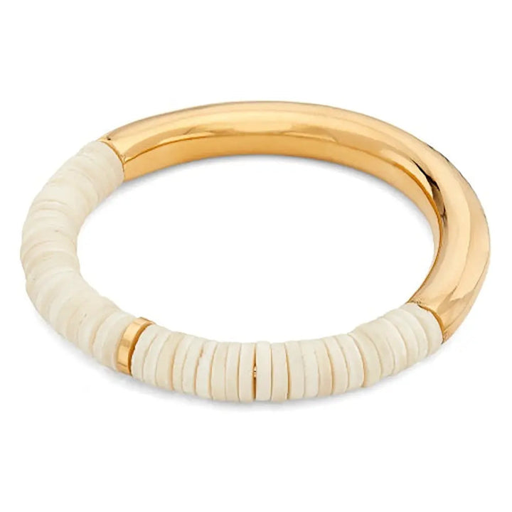 Karamu Statement Bangle - Gold/White