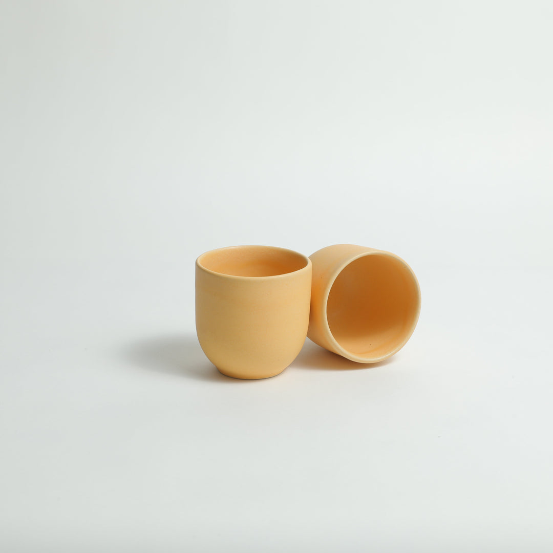 Stoneware Cup Plate - Peach (Set of 2)