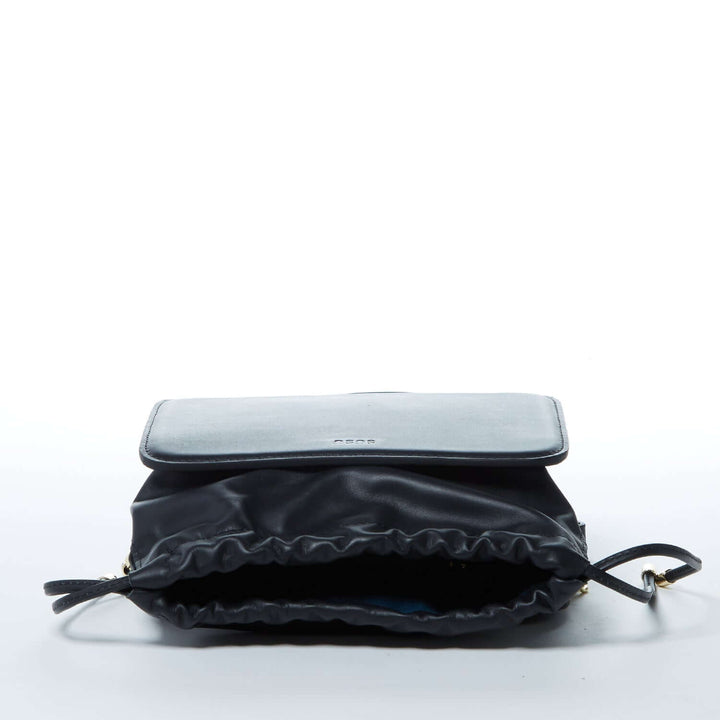 SUSU The Patricia Black Leather Purse Drawstring