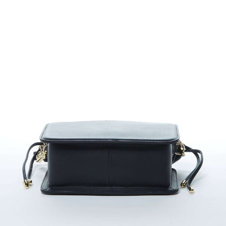 SUSU The Patricia Black Leather Purse Drawstring