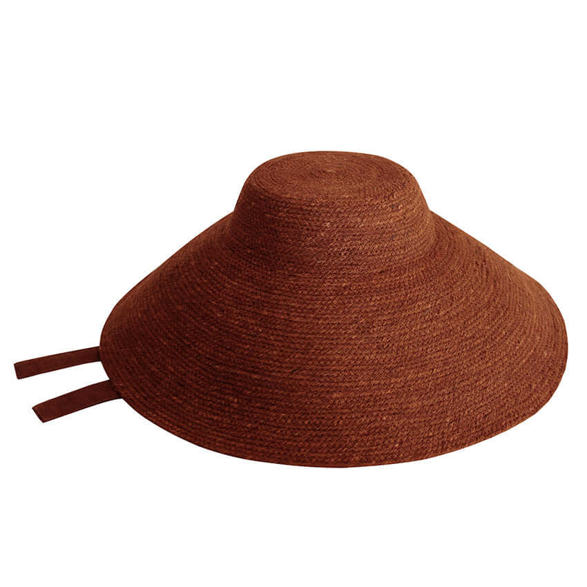 REIGN Jute Hat In Burnt Sienna