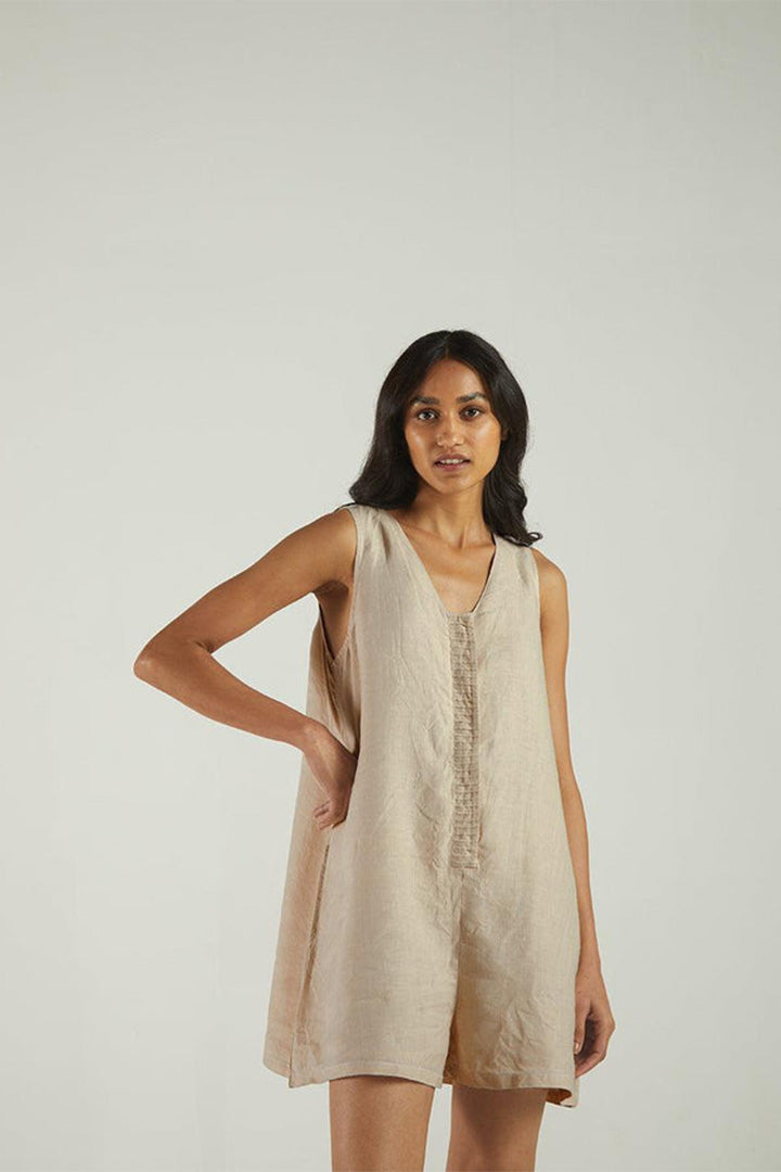 Romp and Play Romper In Sand Beige