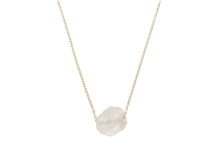 Raw Rose Quartz Necklace