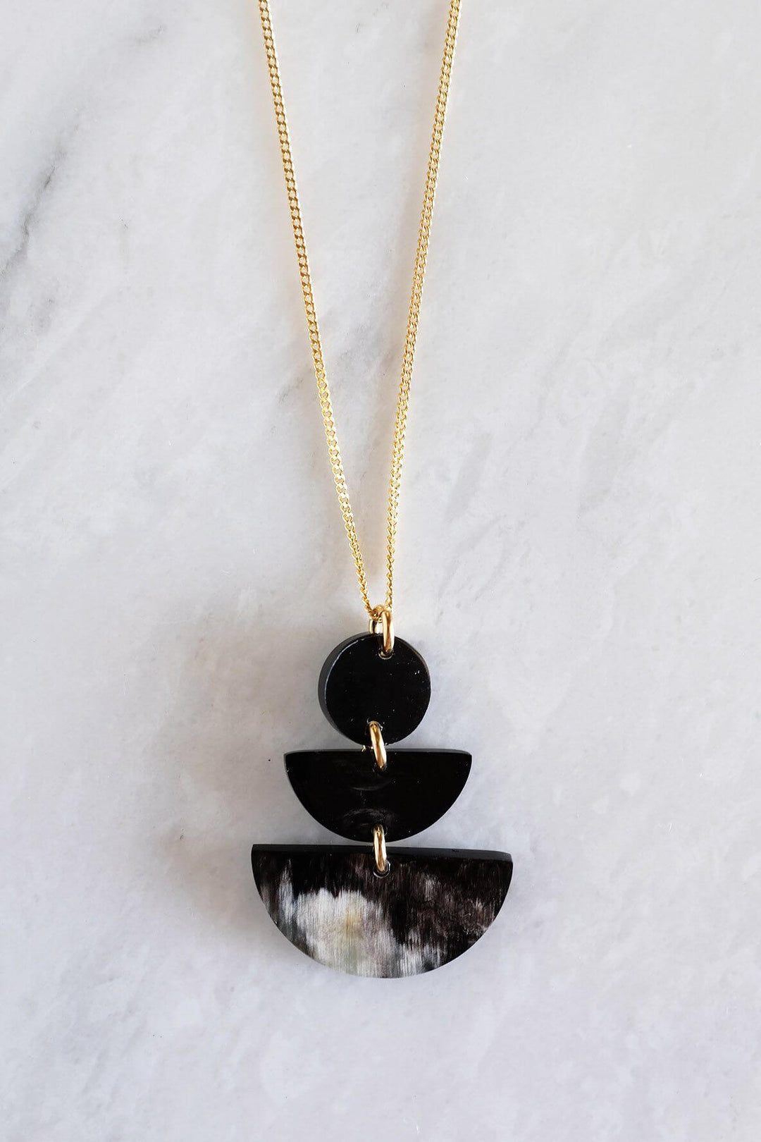 Saigon Geometric Buffalo Horn Pendant Necklace