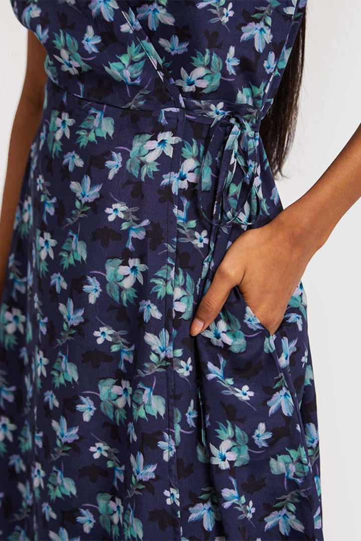 Short Wrap Dress Midnight Florals