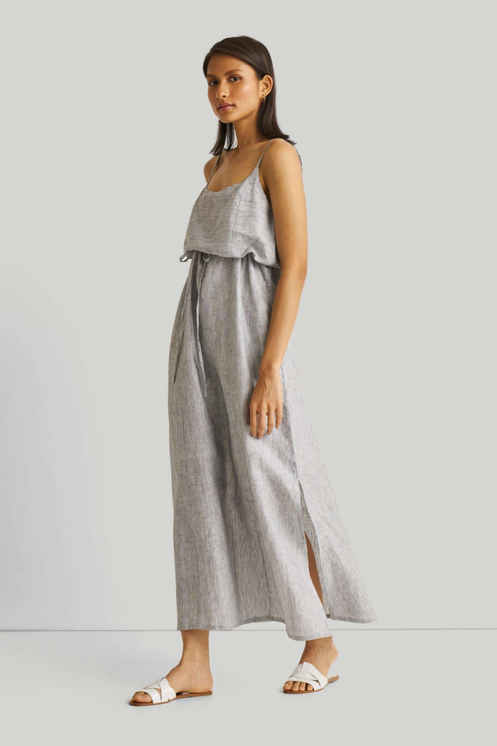 Strappy Pin Striped Maxi Dress