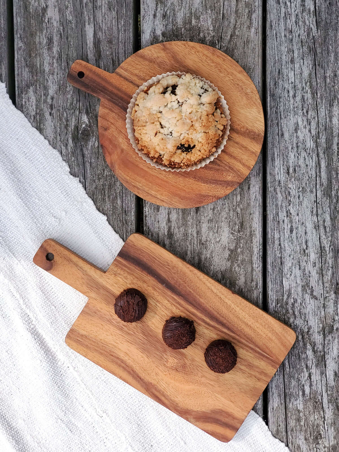 Gift Box With Wood board, Wood Spoon, Tea And Cookies - Rectangular