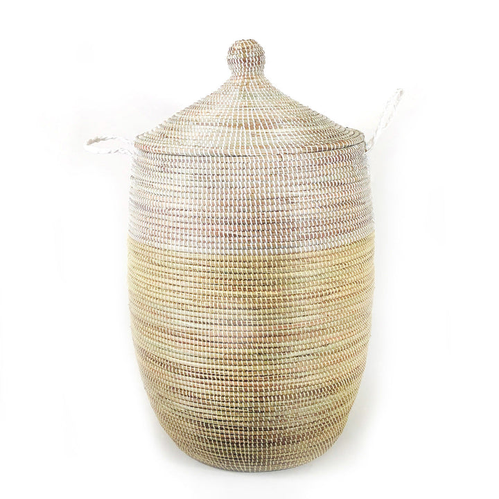 Large Two-Tone Basket - Natural + White