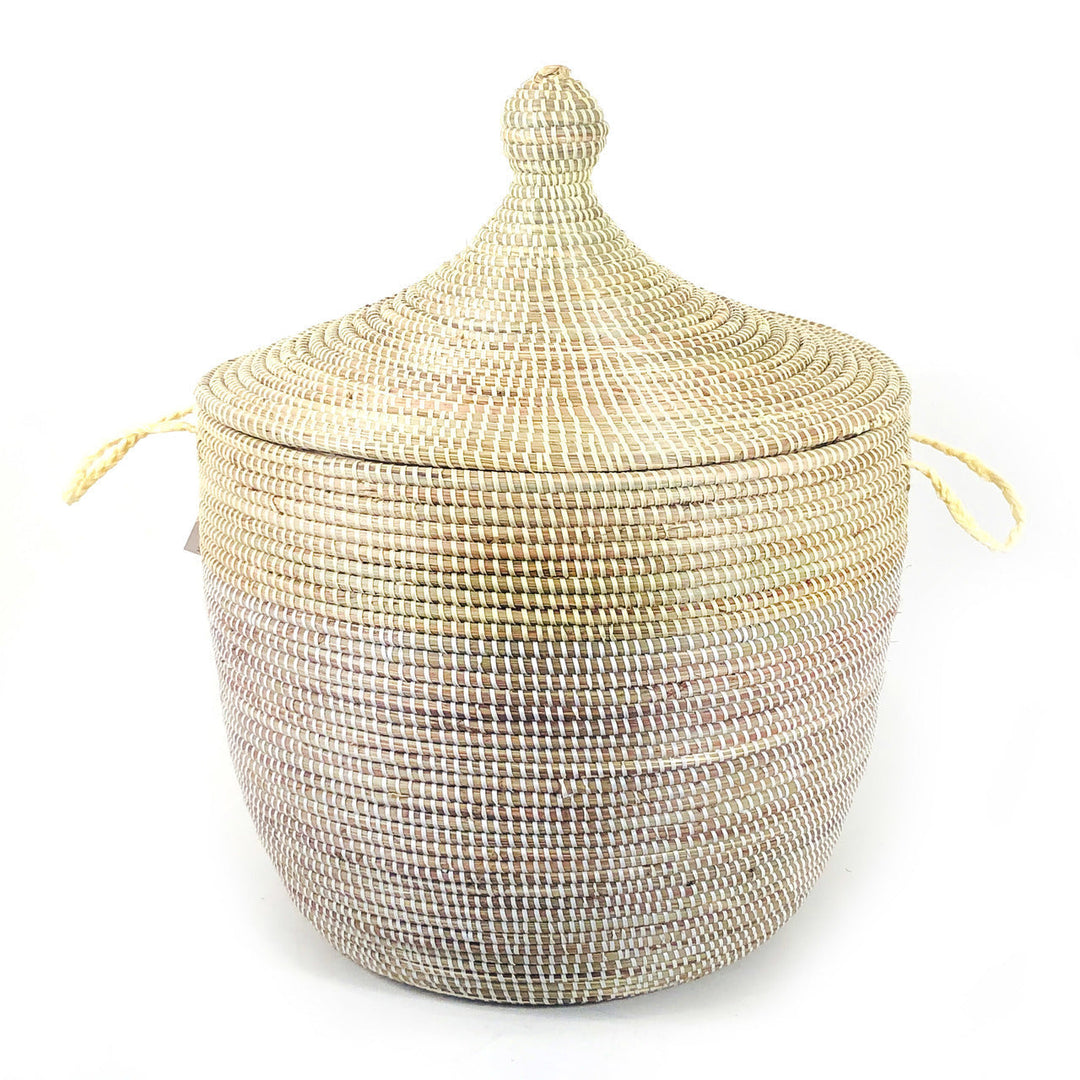 Low Storage Two-Tone Basket - Natural + White