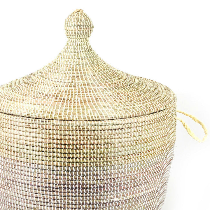 Low Storage Two-Tone Basket - Natural + White