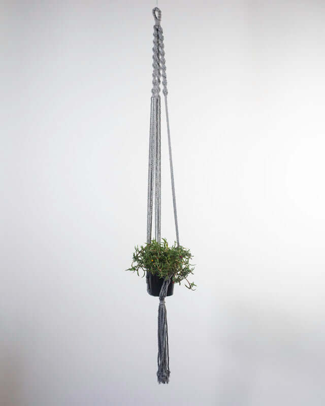 Santana Macrame Plant Holder | Gray