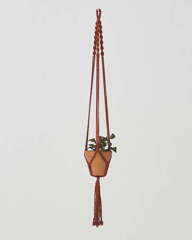 Santana Macrame Plant Holder | Tile Red