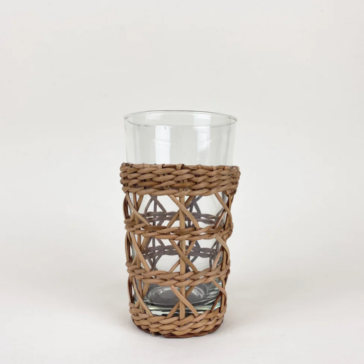 Rattan Wide High Ball Glasses