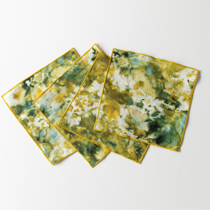 Green Marble Cocktail Napkin Set